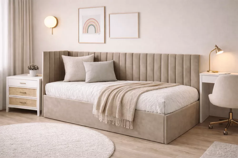 Gulta Bruno SM02 Standard Guļamvietas platums: 80 cm, Guļamvietas garums: 180 cm, · Bēšs · 88 × 190 × 80 cm