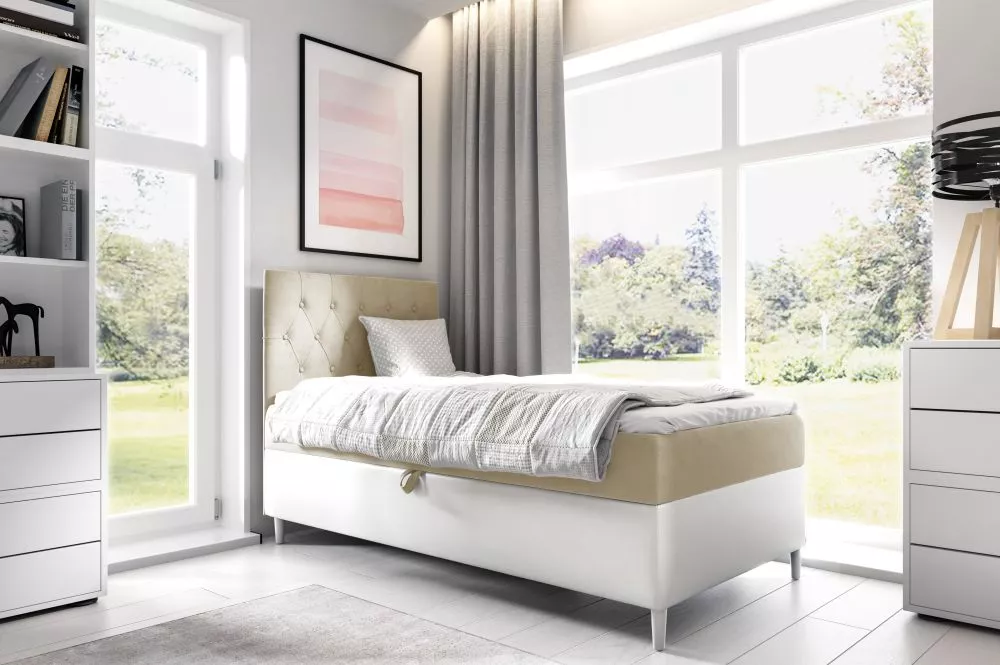 Gulta Filip 1 L Boxspring Standard Guļamvietas platums: 80 cm, Korpusa krāsa: balts, Guļamvietas garums: 200 cm, · 80 × 