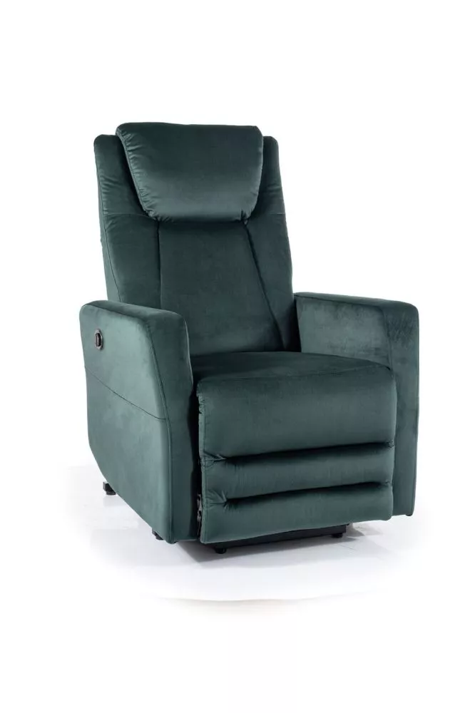 Mīksts krēsls Adonis Velvet Sēdvietas dziļums: 54 cm, Maksimālais dziļums: 162 cm, · Zaļš · 77 × 96 × 107 cm