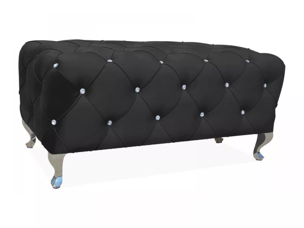 Pufs Hestia L Velvet Auduma numurs: Bluvel 19, · Melns · 100 × 46 × 50 cm