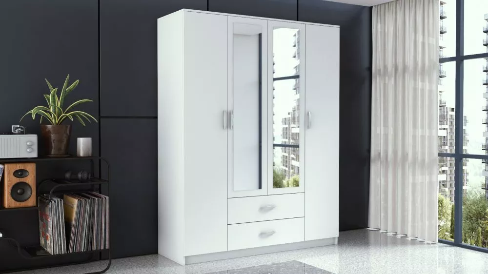 Skapis Romana 160 L · Balts · 160 × 52 × 205 cm