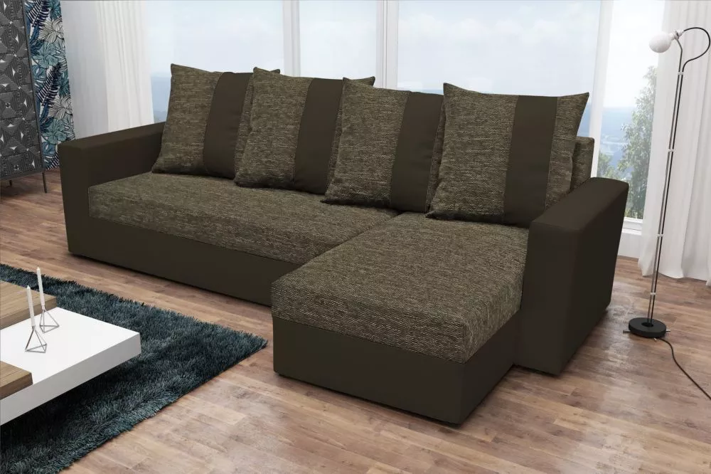 Dīvāns Praga Standard · Brūns + tumši brūns · 144 × 210 × 69 cm
