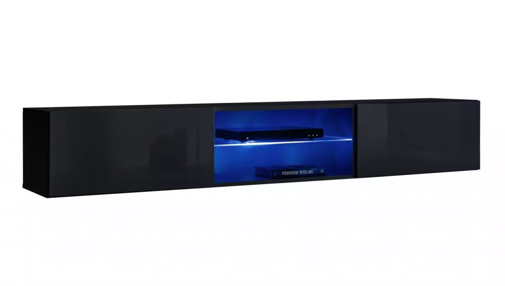 TV tumba Switch RTV3 · Melna · 180 × 40 × 30 cm