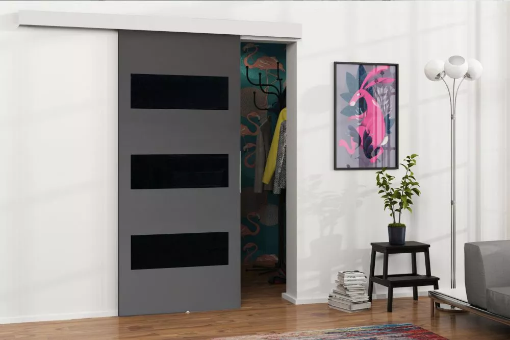 Bīdāmās durvis Malibu M-2 · Antracīts · 96 × 205 cm