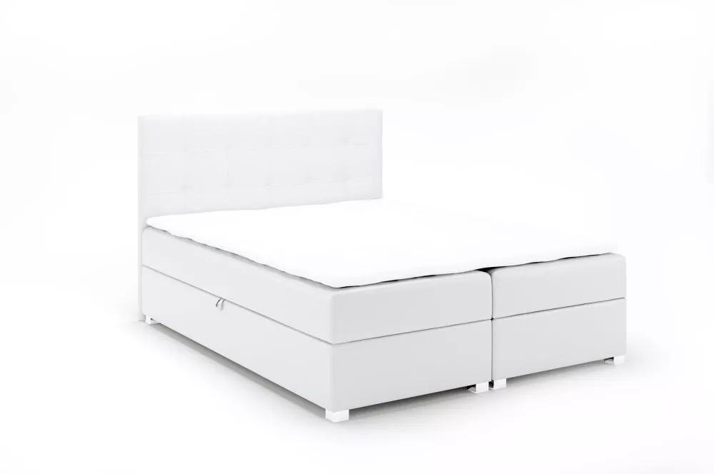 Gulta Luue Boxspring Standard Guļamvietas platums: 140 cm, Guļamvietas garums: 200 cm, · Balts · 143 × 206 × 103 cm