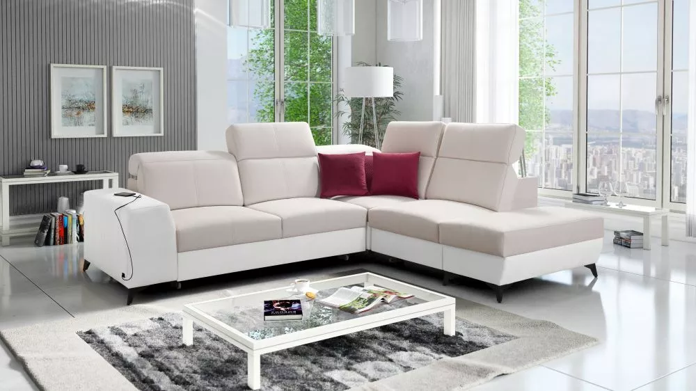 Dīvāns Belutti 7 Mix Standard · Krēma + balts · 236 × 288 × 84 cm