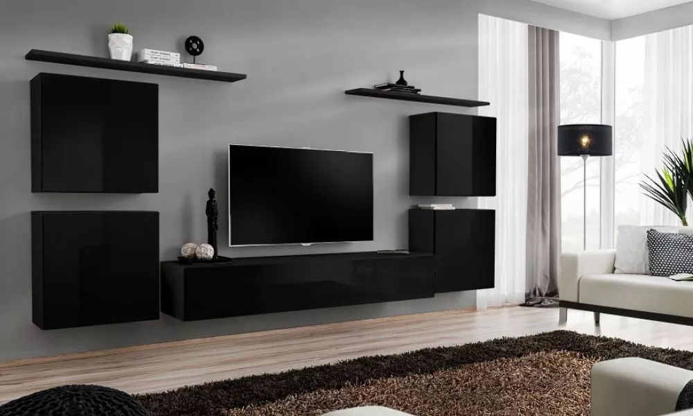 Sekcija Switch 4 · Melna · 320 × 40 × 150 cm