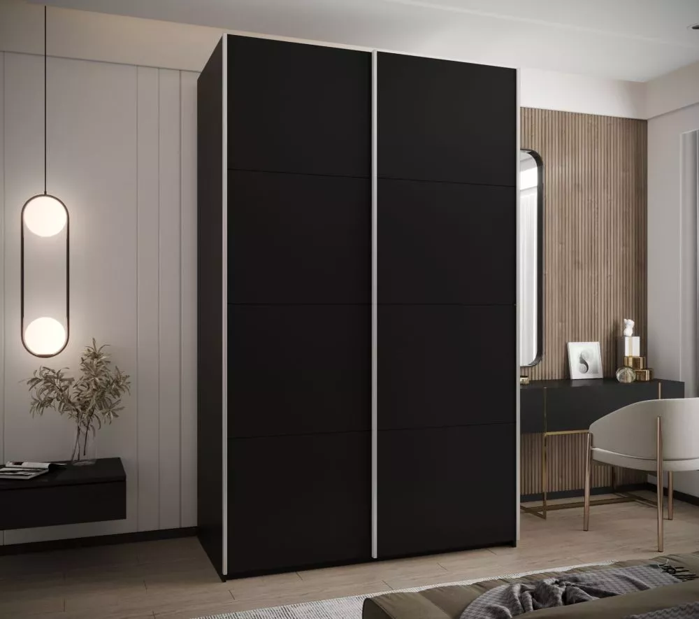 Skapis Lux 1 · Melns · 150 × 61 × 245.5 cm