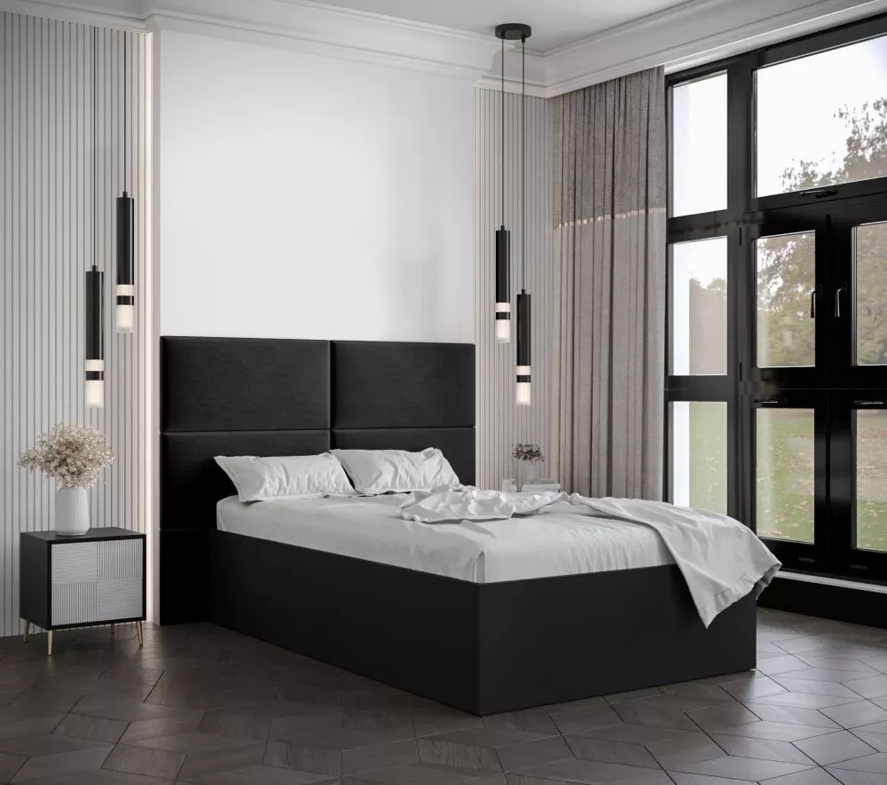 Gulta Bella 2 ar stelāžu Guļamvietas platums: 120 cm, Korpusa krāsa: melns, Guļamvietas garums: 200 cm, stelāžas tips: k