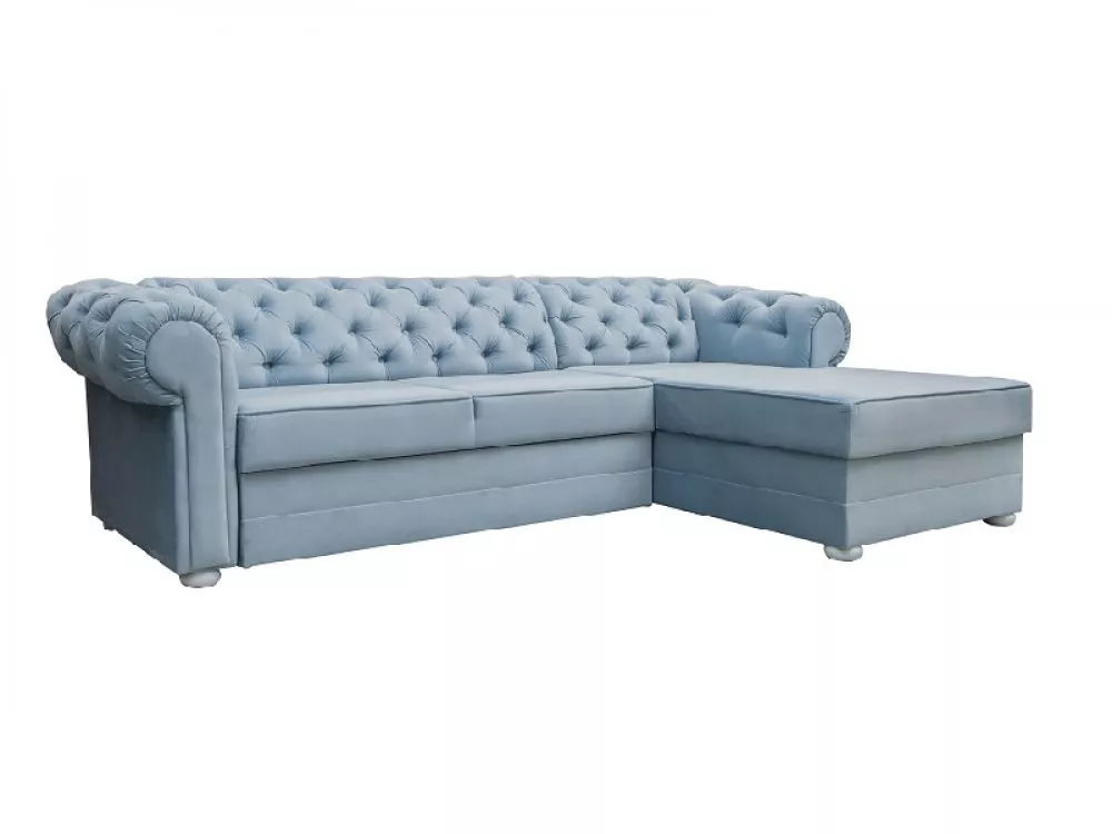 Dīvāns Valentino L standard · Gaiši zils · 180 × 280 × 81 cm