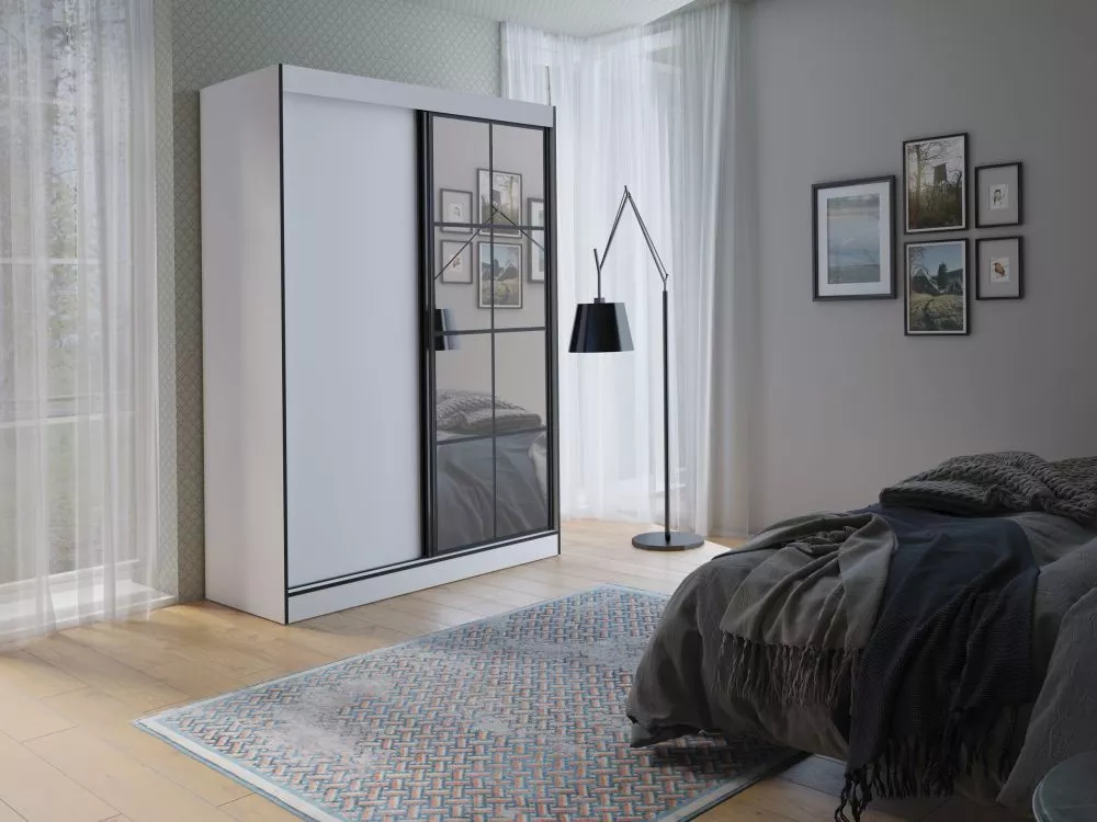 Skapis Oslo Modern 2 · Balts · 150 × 65 × 216 cm