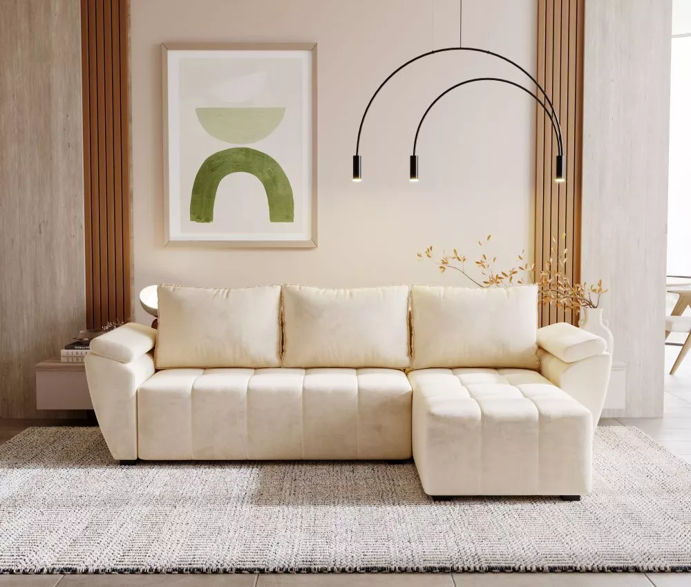 Dīvāns Zeus Corner Standard · Krēma · 140 × 251 × 88 cm