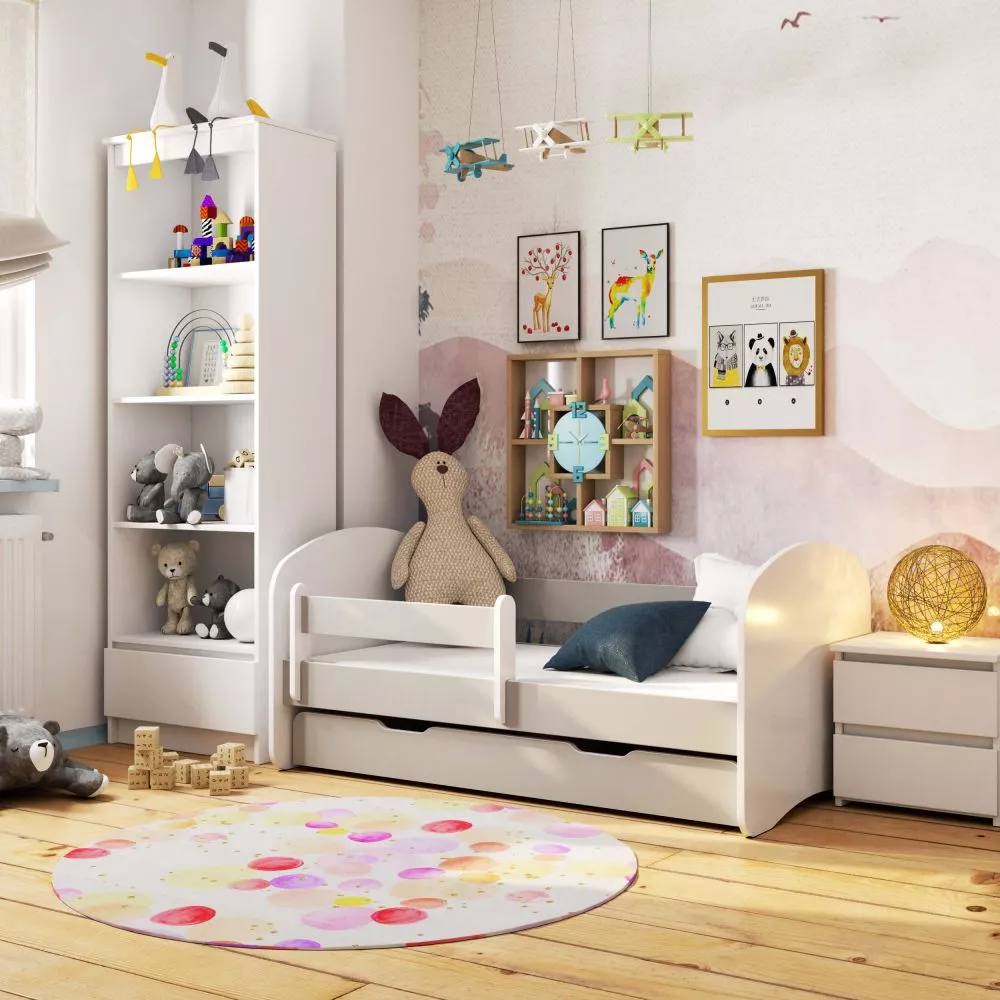Bērnu gulta Smile ar stelāžu Guļamvietas platums: 90 cm, Guļamvietas garums: 180 cm, · 100 × 184 × 65 cm