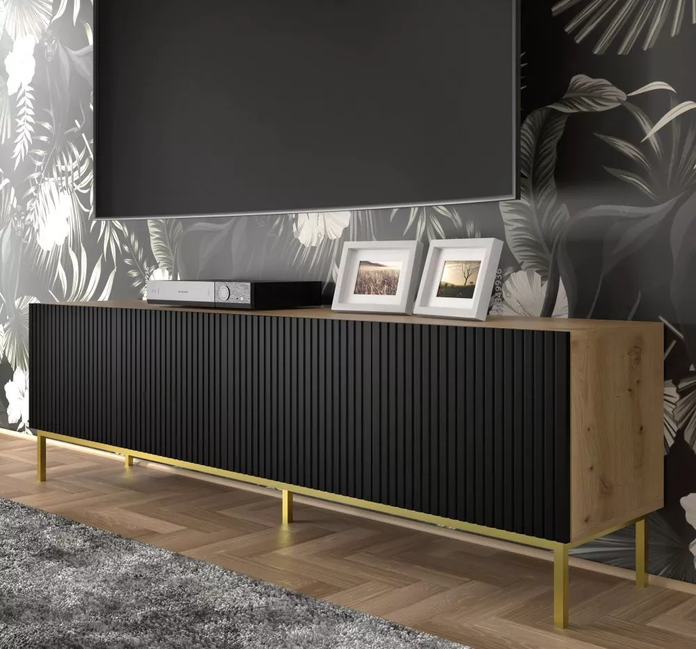TV tumba Ravenna B Gold Frame RTV 4D · 199.6 × 41.8 × 57.8 cm