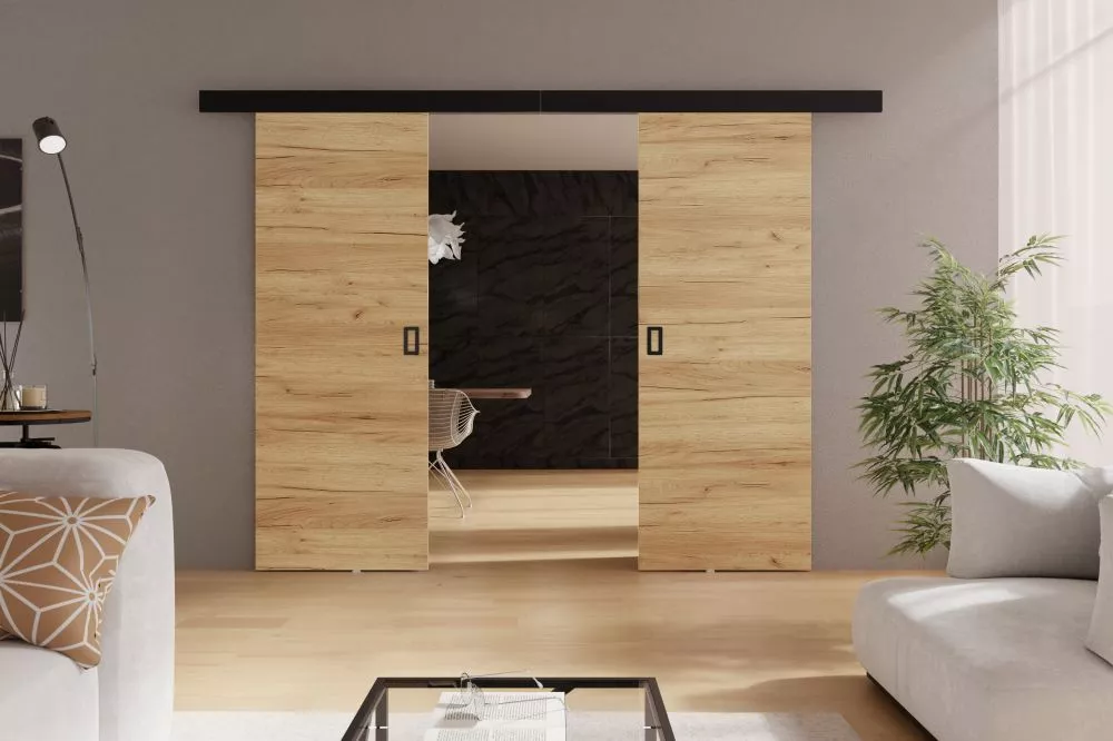 Bīdāmās durvis Werdi Duo · Ozols craft zelts · 192 × 205 cm