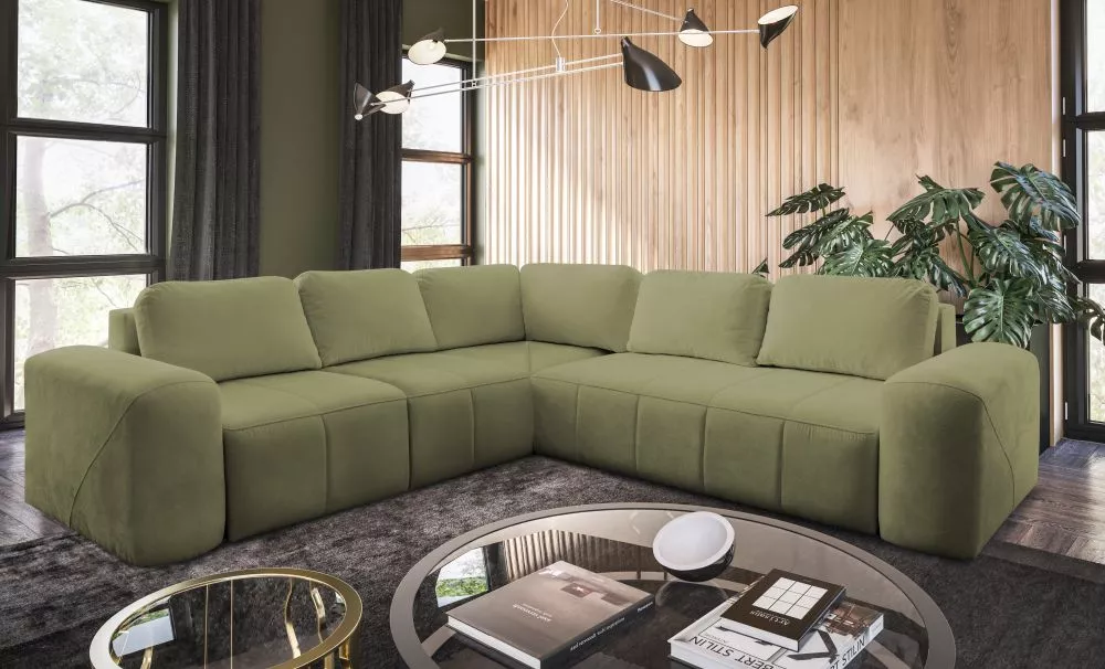 Dīvāns Novelo 3 Standard · Zaļš · 255 × 257 × 83 cm
