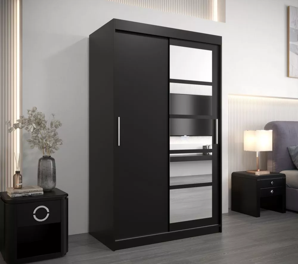 Skapis Roma 1 · Melna · 120 × 62 × 200 cm