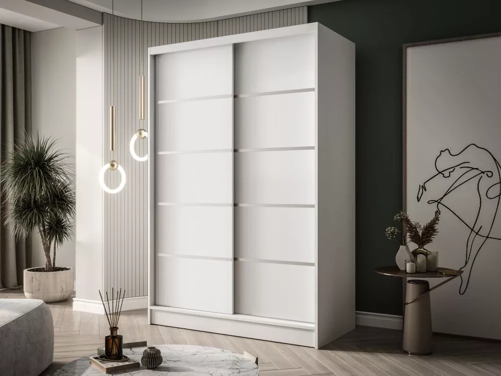 Skapis Lausanne 4 · Balts · 120 × 58 × 200 cm