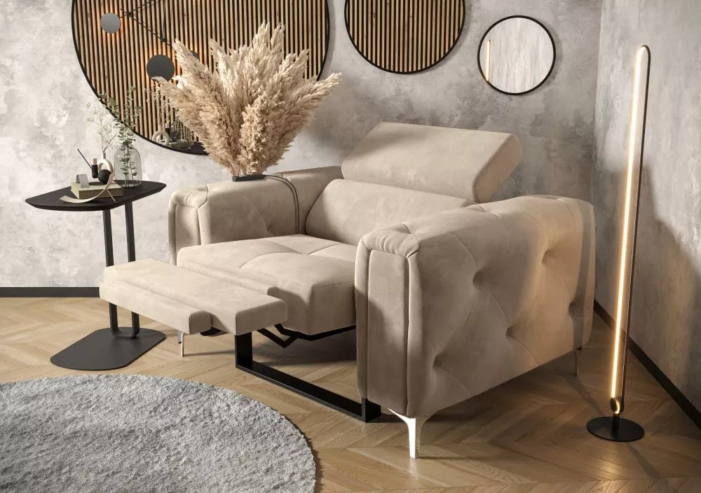 Mīksts krēsls Orion 1S Relax standard Sēdvietas dziļums: 56 cm, · Kapučino · 110 × 97 × 78 cm