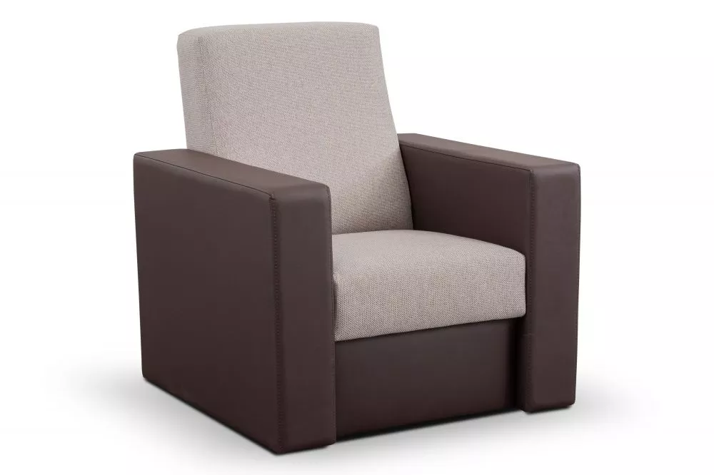 Mīksts krēsls Kwadrat 1S Standard Sēdvietas dziļums: 47 cm, · Bēši pelēks + brūns · 82 × 80 × 88 cm