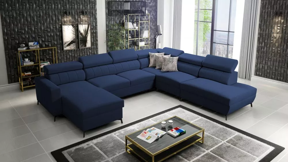 Dīvāns Baltico 9 Premium Standard · Zils · 302 × 351 × 83 cm