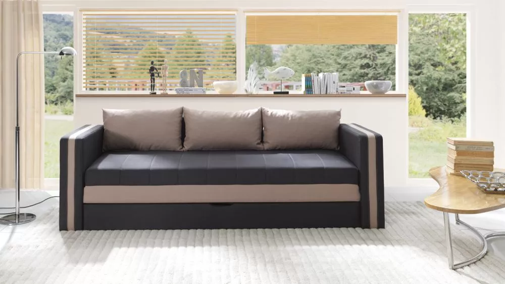 Dīvāns Euforia Duo Sofa Standard · Melns + bēšs · 75 × 222 × 77 cm