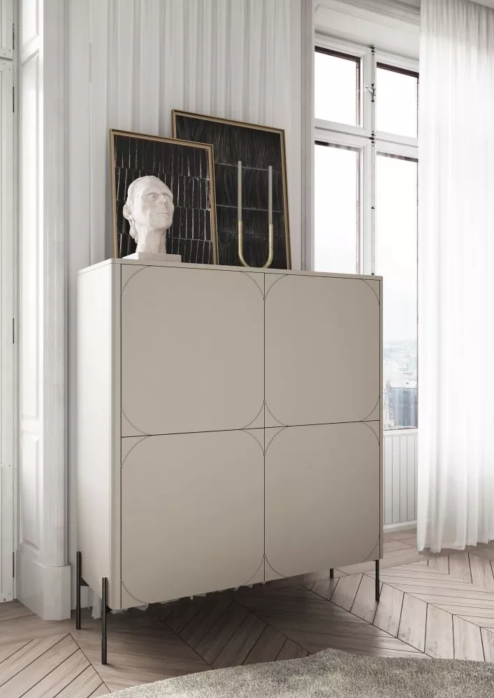 Kumode Sonatia K120 2D2SZ · Gaiši bēšs · 124 × 45 × 140 cm