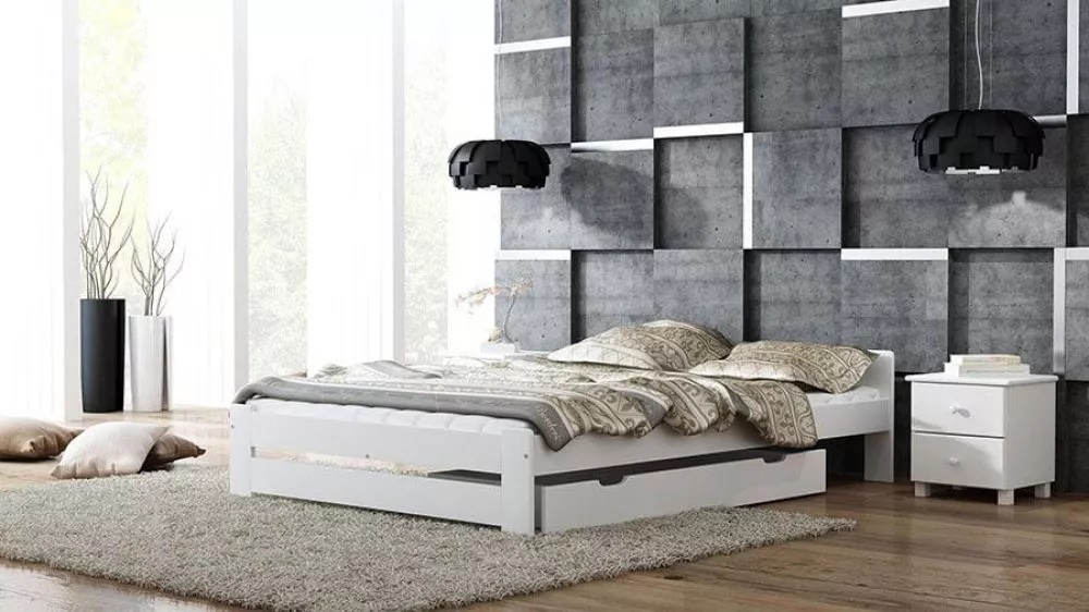 Gulta Niwa ar stelāžu Guļamvietas platums: 120 cm, Guļamvietas garums: 200 cm, · Balts · 128 × 207 × 50 cm