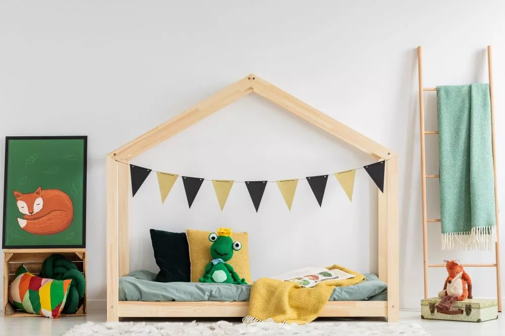 Bērnu gulta Mila RM ar stelāžu Guļamvietas platums: 90 cm, Guļamvietas garums: 190 cm, · Priede · 97 × 203 × 158 cm