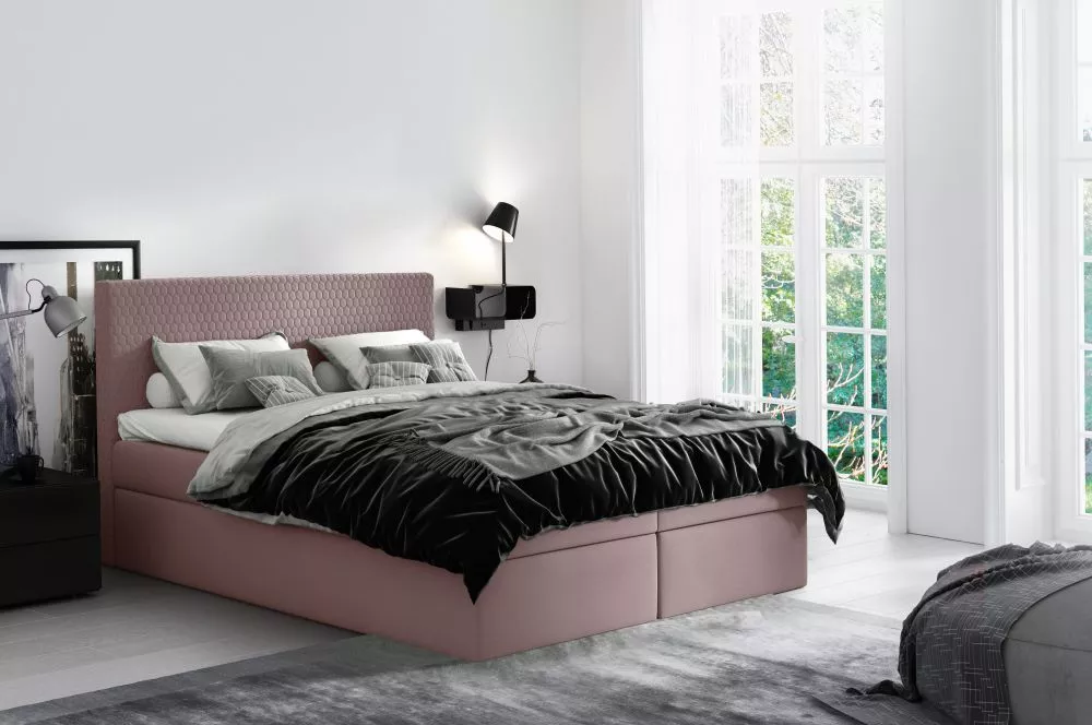 Gulta Cosmo Boxspring Premium Standard Guļamvietas platums: 140 cm, Guļamvietas garums: 200 cm, · Kapučino · 144 × 208 ×