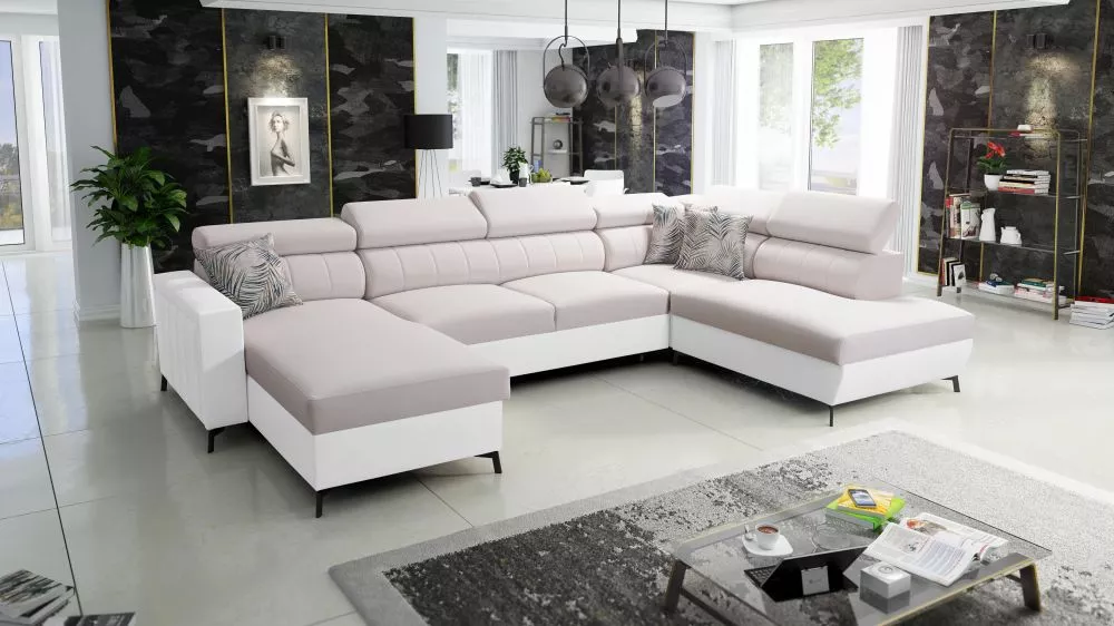 Dīvāns Baltico 6 Standard · Krēma + balts · 224 × 351 × 83 cm
