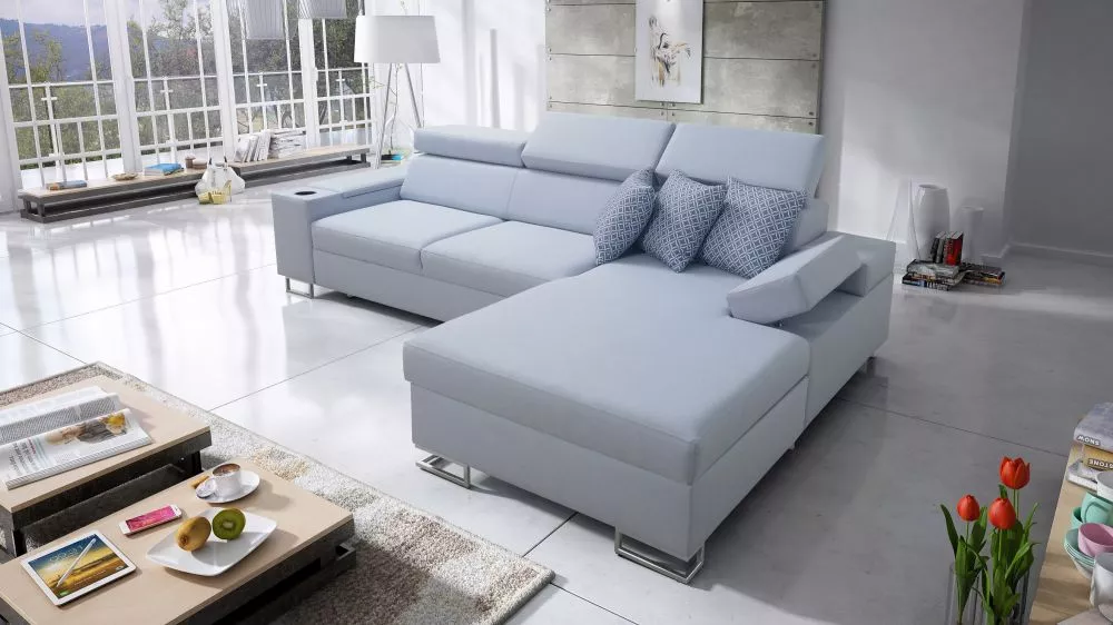 Dīvāns Solvato 1 Mini Standard · Gaiši zils · 173 × 268 × 100 cm