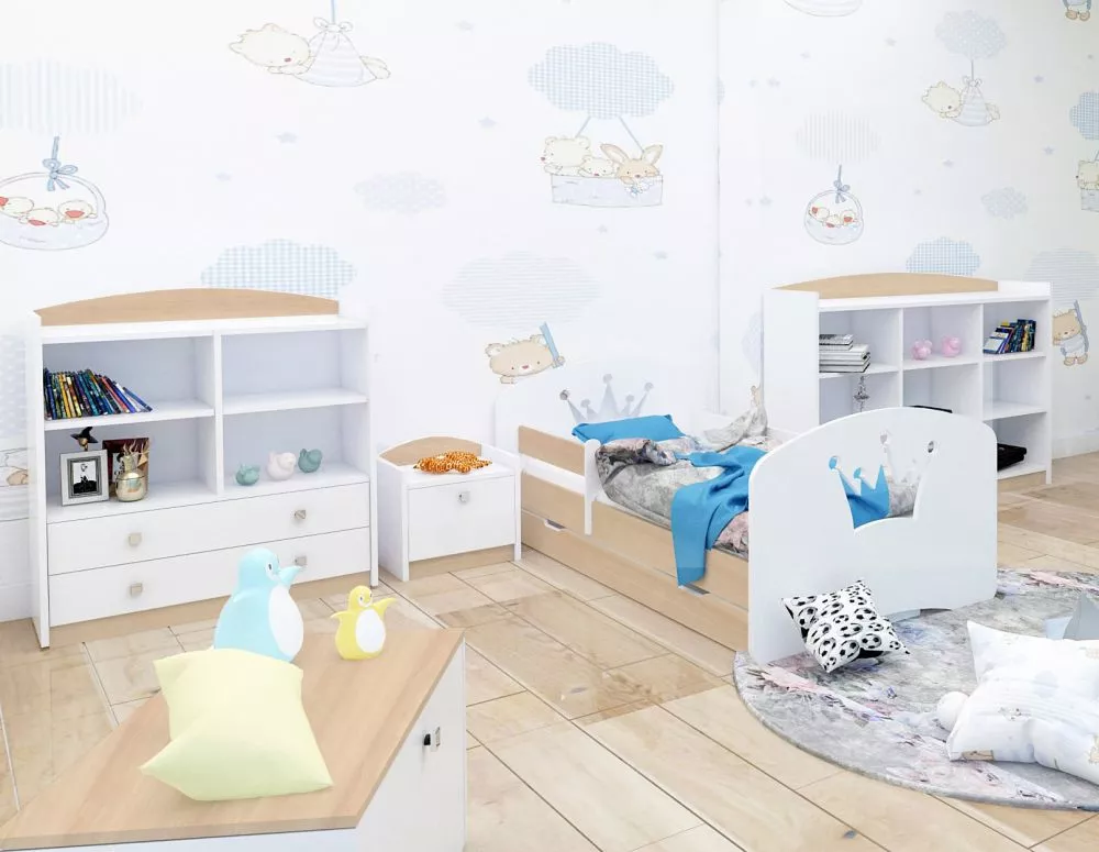 Bērnu gulta Happy Design Korona L04 160x80 ar stelāžu Guļamvietas platums: 80 cm, Guļamvietas garums: 160 cm, · 92 × 164