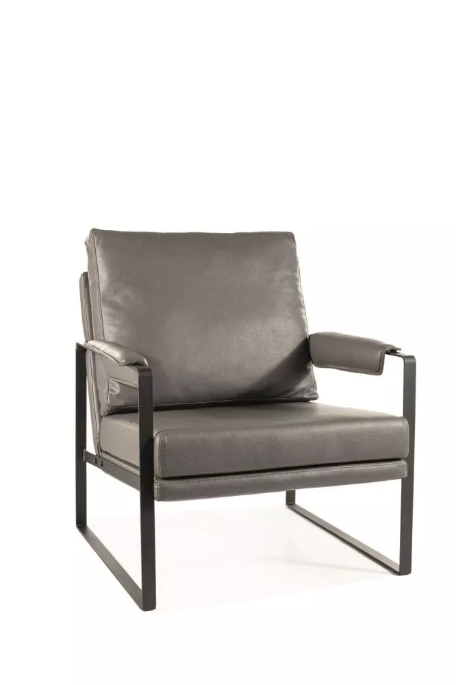 Mīksts krēsls Focus Buffalo Sēdvietas dziļums: 47 cm, · Pelēks · 70 × 74 × 80 cm