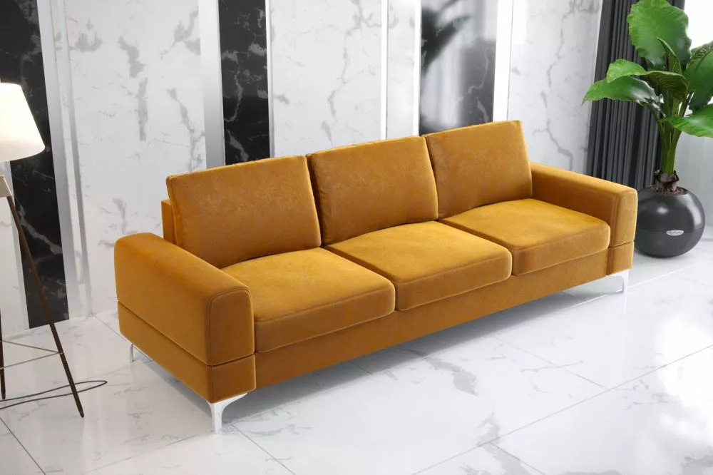Dīvāns Aria DL Standard · Dzeltens · 97 × 250 × 88 cm