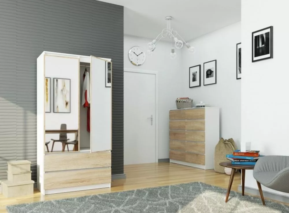 Skapis S902D2SZ Mirror · 90 × 51 × 180 cm
