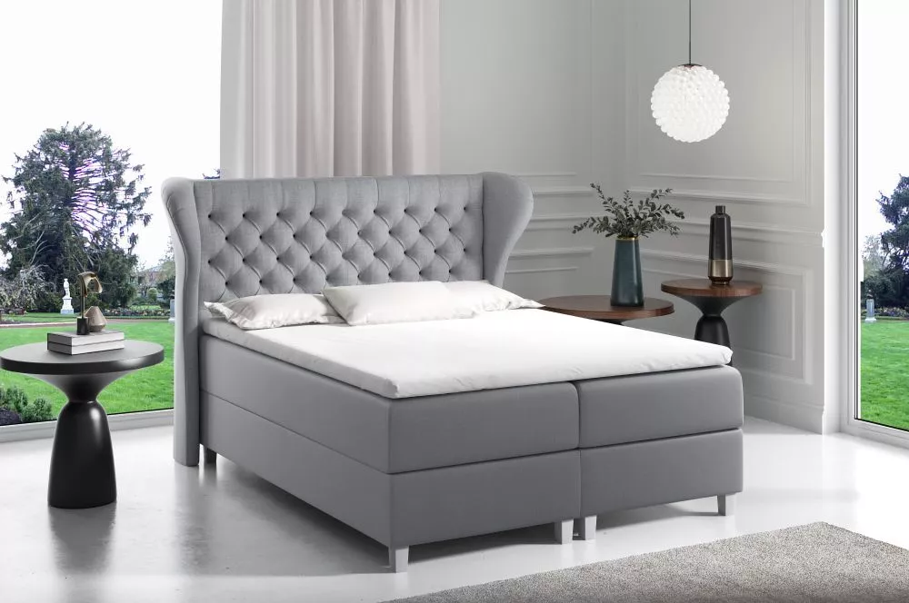 Gulta Joker Boxspring Premium Standard Guļamvietas platums: 120 cm, Guļamvietas garums: 200 cm, · Pelēks · 154 × 212 × 1