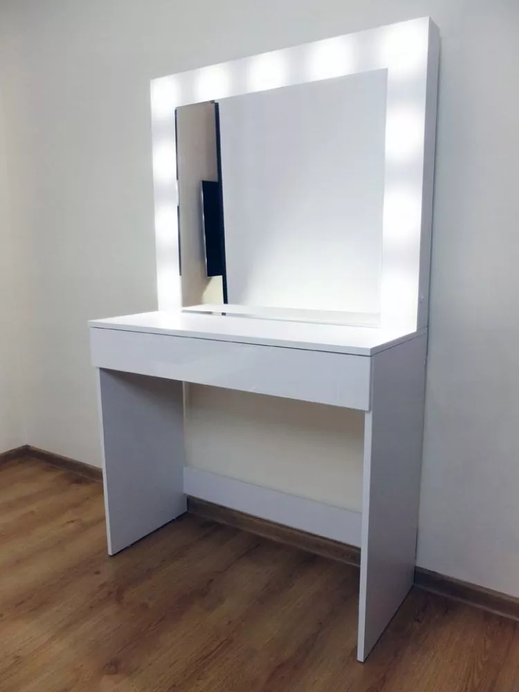 Kosmētikas galds Beauty · Balts · 90 × 155 × 40 cm