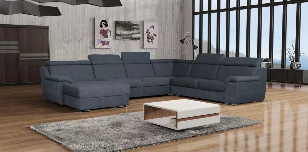 Dīvāns Deluxe U standard · Antracīts · 294 × 380 × 81 cm