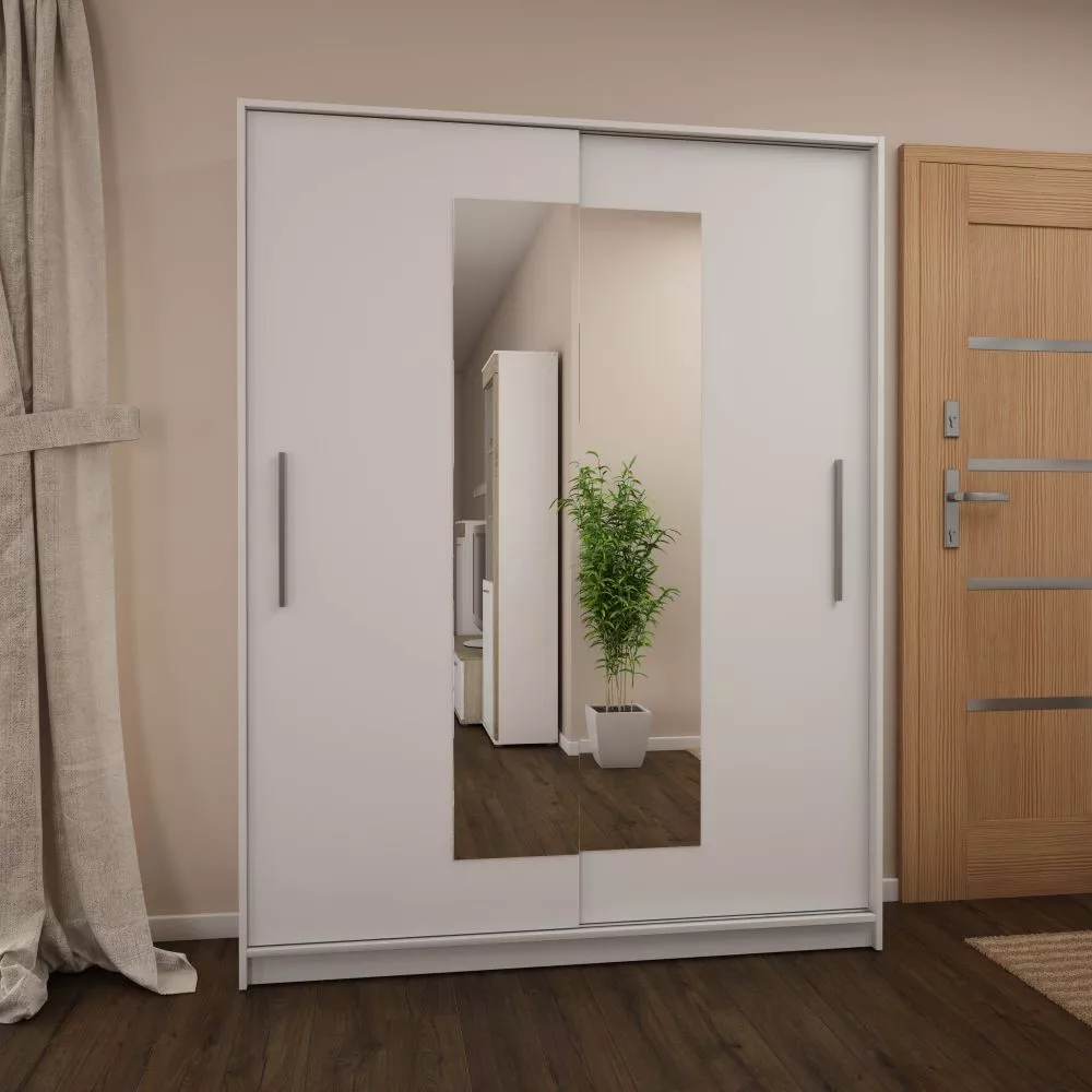 Skapis York 150 · Balts · 150 × 55.3 × 195.5 cm