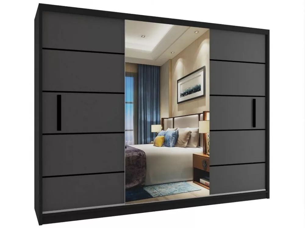 Skapis MZ SZ Black · 240 × 60 × 218 cm