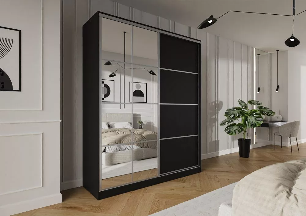 Skapis Trend 10 · Melns · 180 × 60 × 245 cm