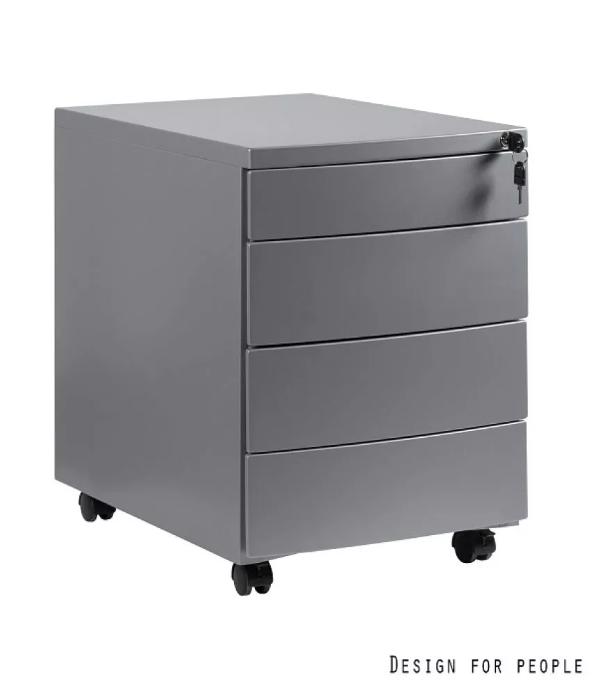 Kumode Kontener RP-04 · Sudrabs · 39 × 56 × 56 cm