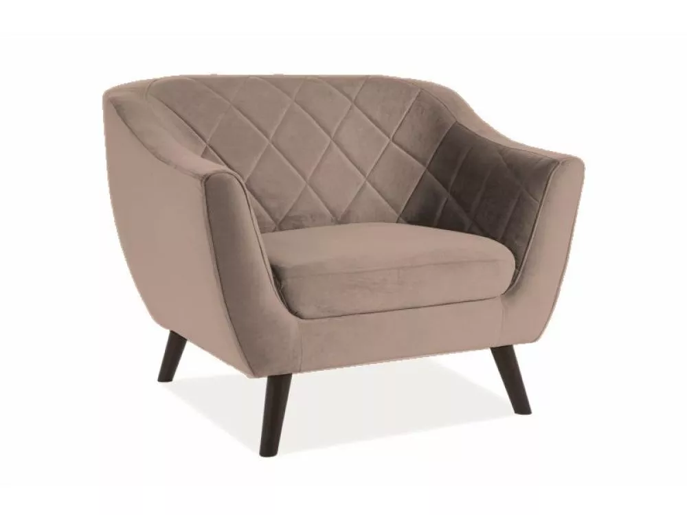 Krēsls Molly 1S Velvet · Tumši bēšs · 83 × 105 × 85 cm