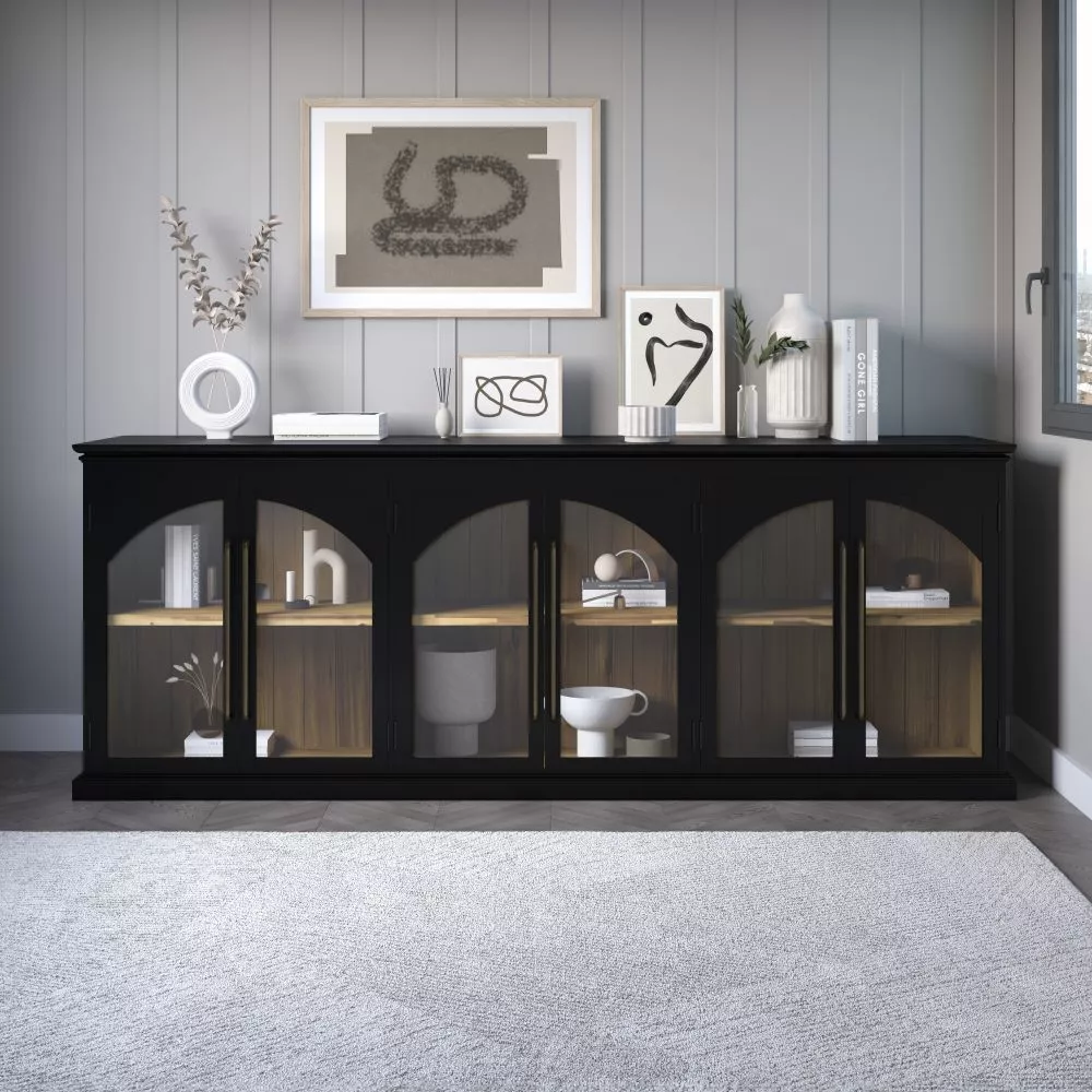 Kumode Avola AV2295-96 · Melns · 244 × 43 × 91.5 cm