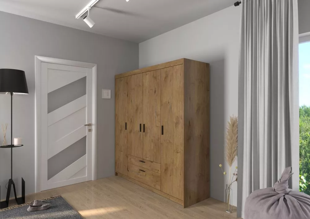 Skapis Elena 4D · Ozols lefkas · 176.3 × 53 × 190.5 cm