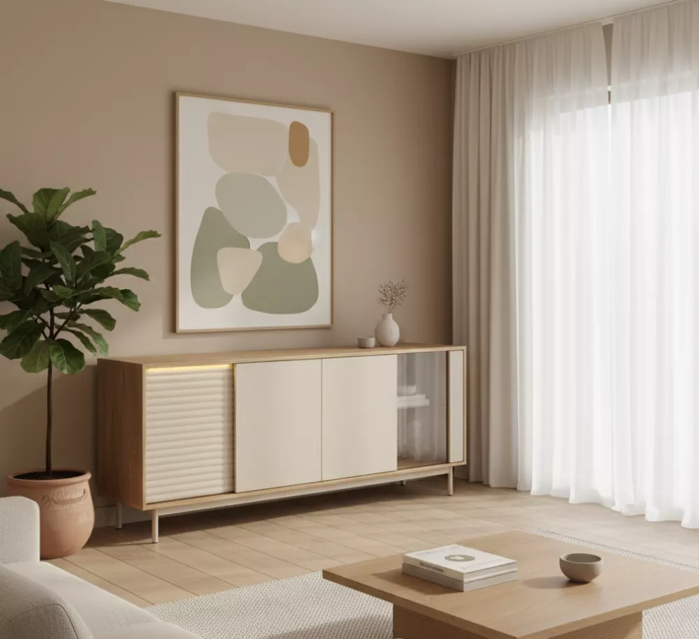 Kumode Tila 02 ar LED · 184 × 40 × 77 cm