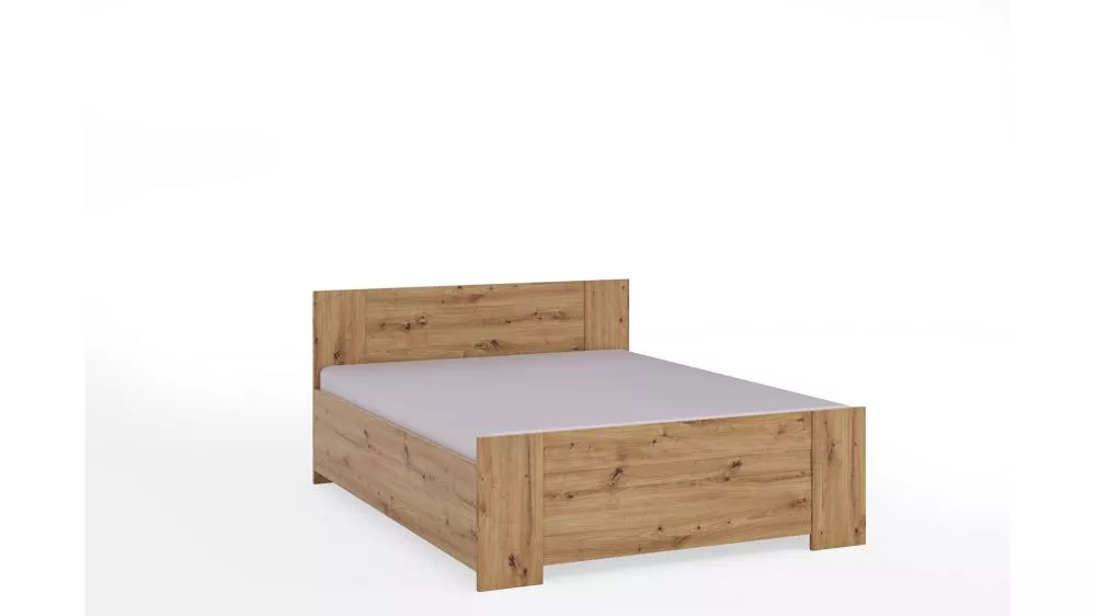 Gulta Bono BO-03 ar stelāžu Guļamvietas platums: 160 cm, Guļamvietas garums: 200 cm, · Ozols artisan · 165 × 205 × 90 cm