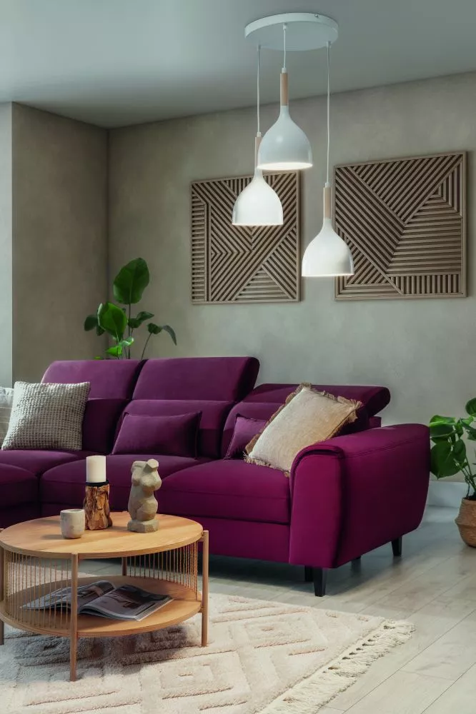 Lampa Woldres 3 veids: piekaramā, · Balts · 42 × 42 × 110 cm
