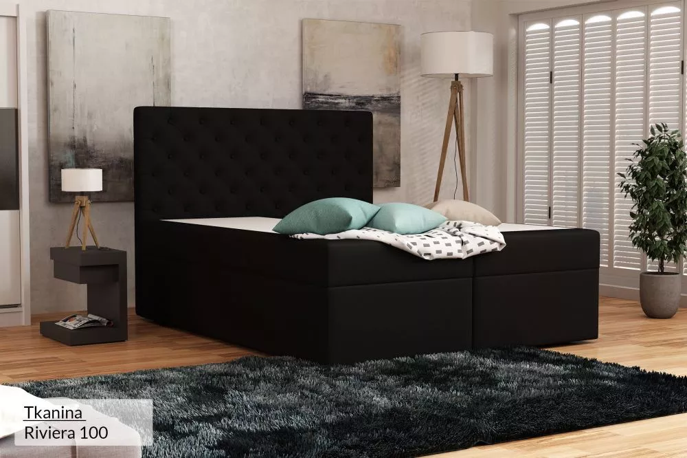 Gulta Alle Standard Guļamvietas platums: 160 cm, Guļamvietas garums: 200 cm, · Melns · 162 × 210 × 120 cm